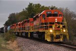 Westbound manifest approaches the connection